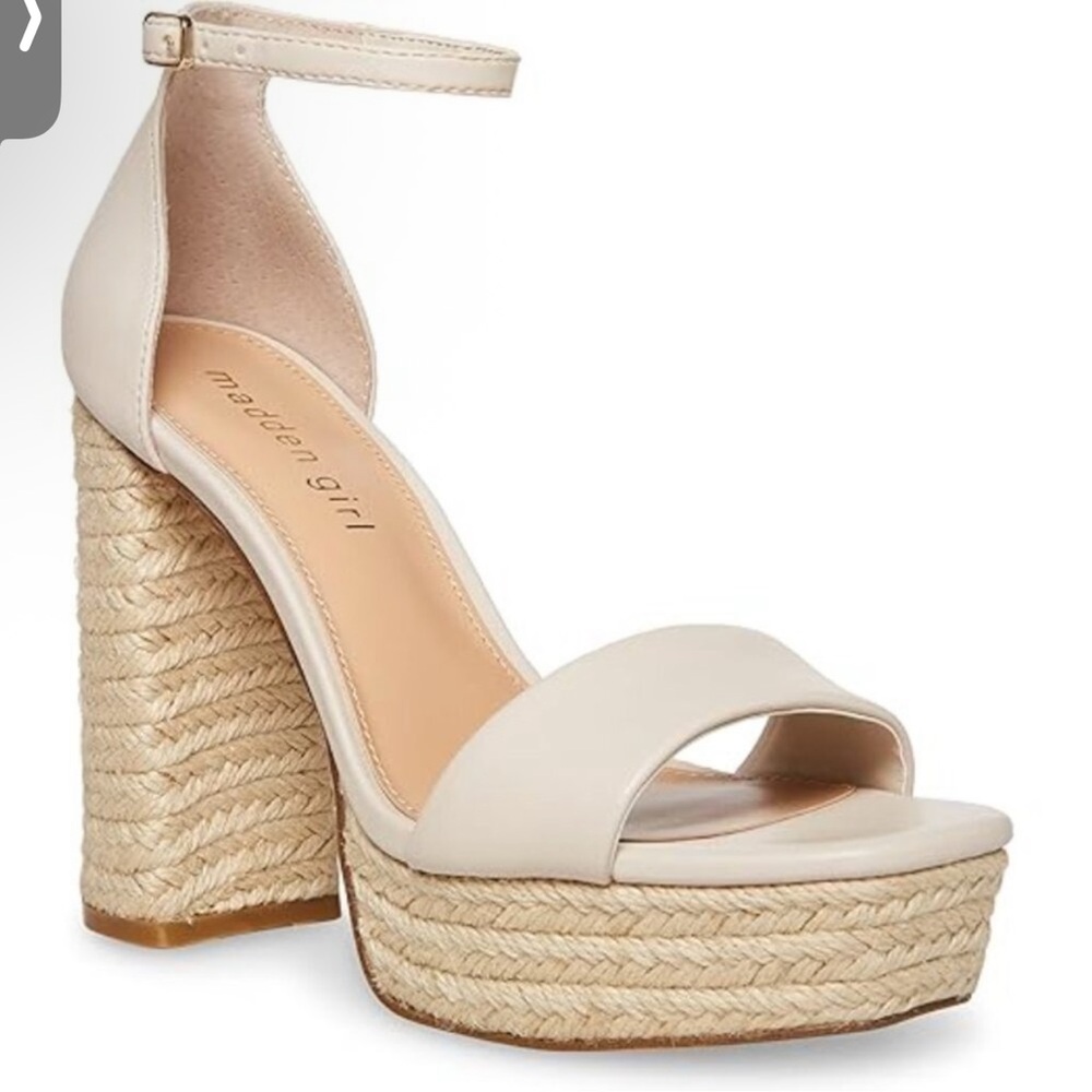 Madden Girl Elegant Cream Platform Wedge Sandals